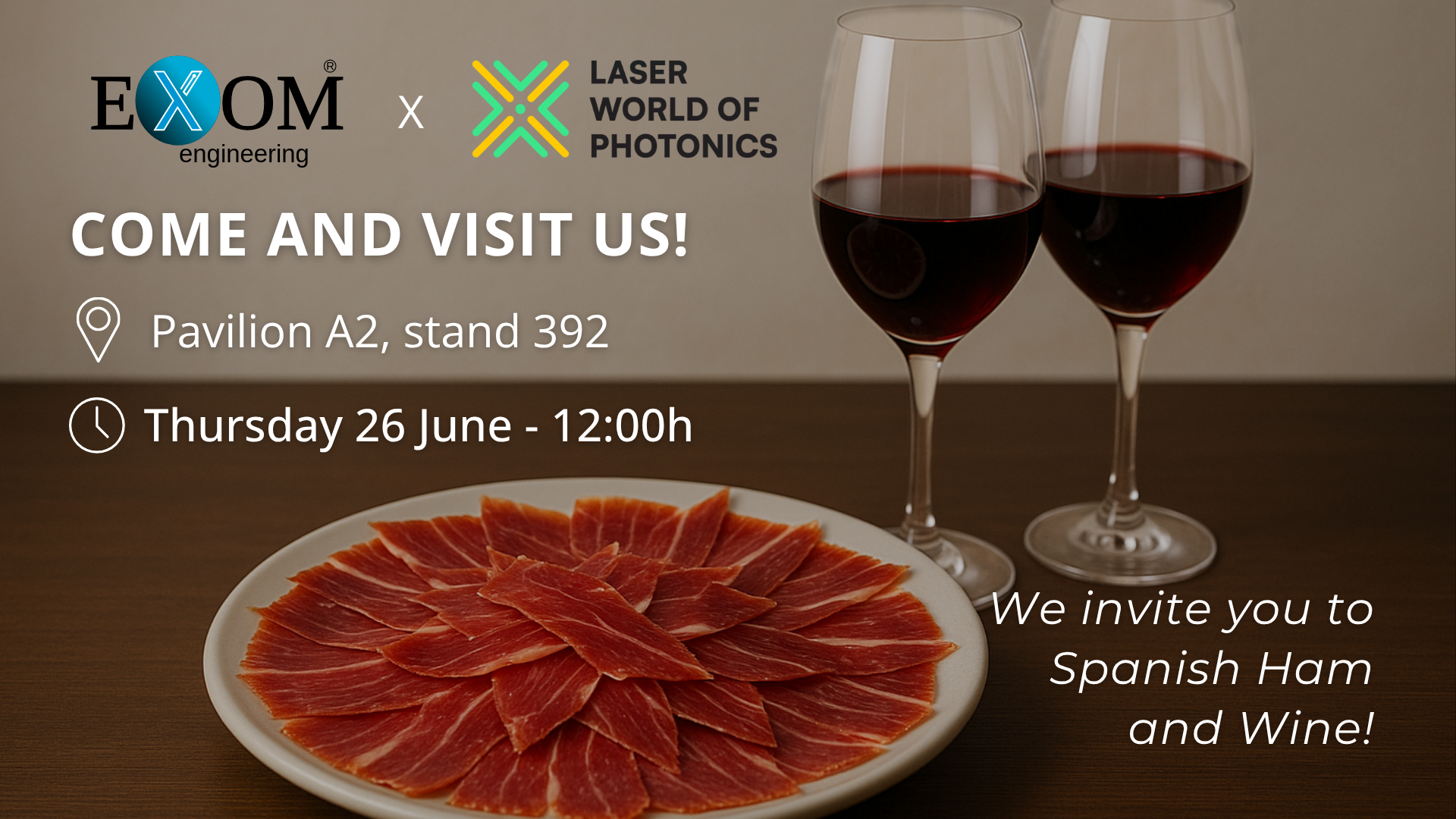 Invitation to Visit Laser World of Photonics 2025 – Meet EXOM Engineering in Hall A2, Stand 329